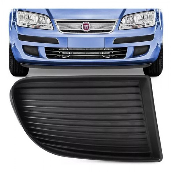 Grade Parachoque Direita Fiat Idea 2005 A 2010 Preta S Furo