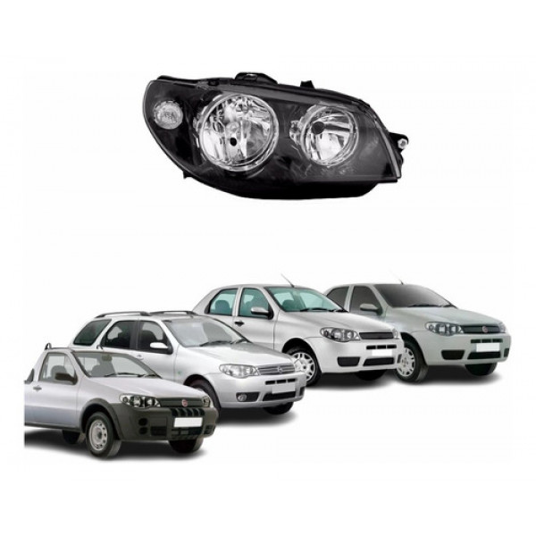 Farol Dianteiro Direito Palio G3 Máscara Negra 2004 A 2011