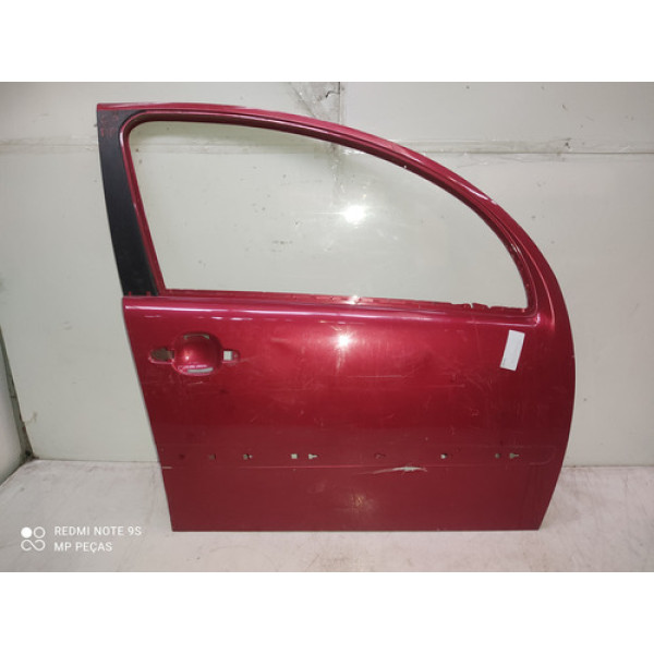 Porta Dianteira Direita Citroen C3 2003 A 2012 Vermelho 
