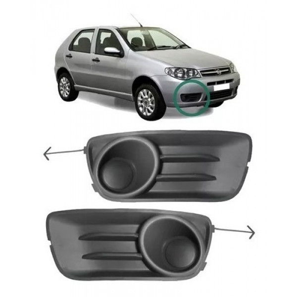 Par Moldura Grade Milha Palio Economy 10 A 16 Cinza Sem Furo