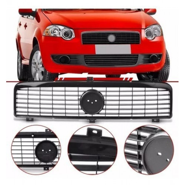 Grade Dianteira Palio Siena Strada 2012 11 10 09 2008 Preta 