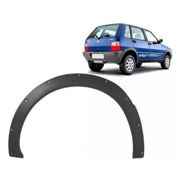 Moldura Paralama Traseiro Direito Uno Way 2004 A 2013 Cinza 