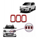 Moldura Grade Dianteira Vermelho Fiat Uno 2010 À 2014