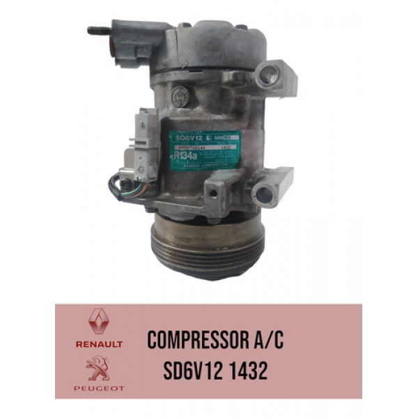 Compressor Ar / Condic Peugeot 206 207 Clio 1.0 Sd6v12 1432
