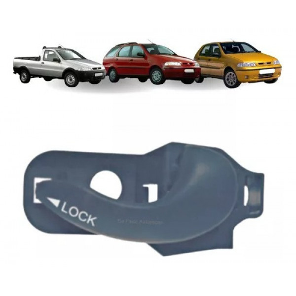 Maçaneta Interna Dianteira Direita Palio 1996 A 2007 Preto 