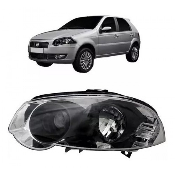 Farol Palio 2009 2010 2011  2012 Cromado Anel Preto Esquerdo