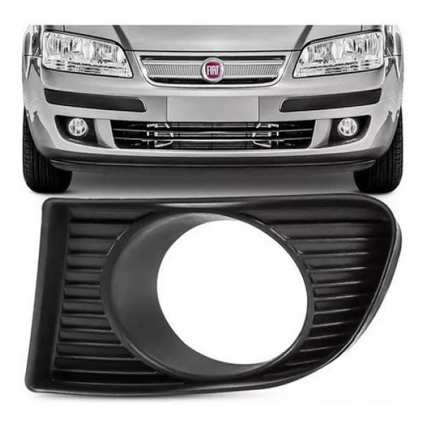 Moldura Farol Milha Fiat Idea 05 06 07 08 09 10 Com Furo