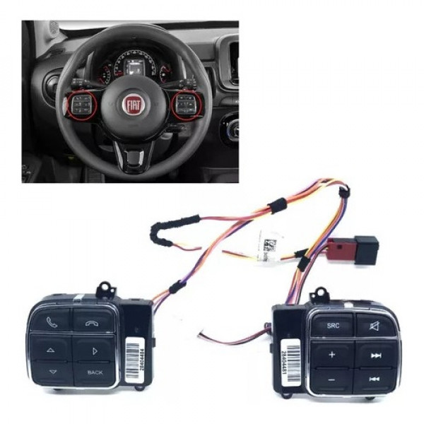 Par De Botão Do Volante Piloto Auto Volume Som Fiat Uno Mobi