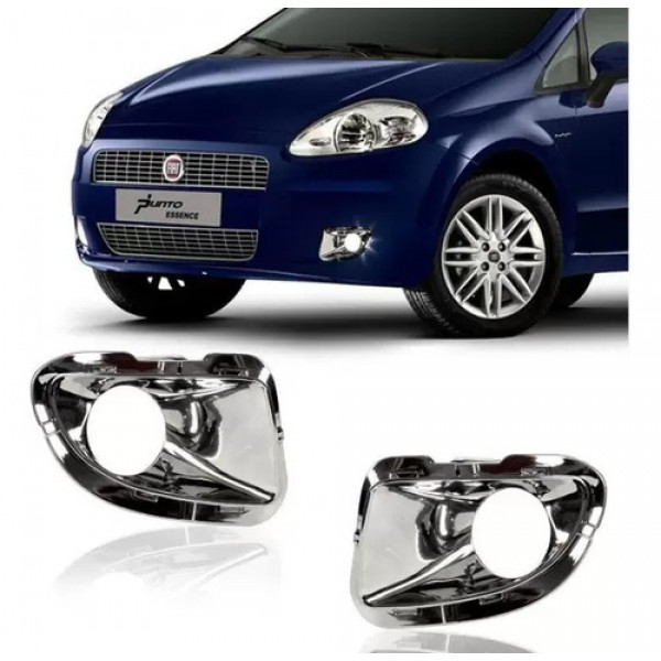 Par Moldura Cromada Farol Milha Punto 2007 08 09 2011 2012