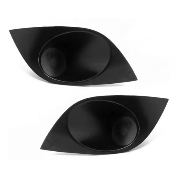 Par Moldura Grade Farol Milha Fiat Palio G5 Preto Sem Furo