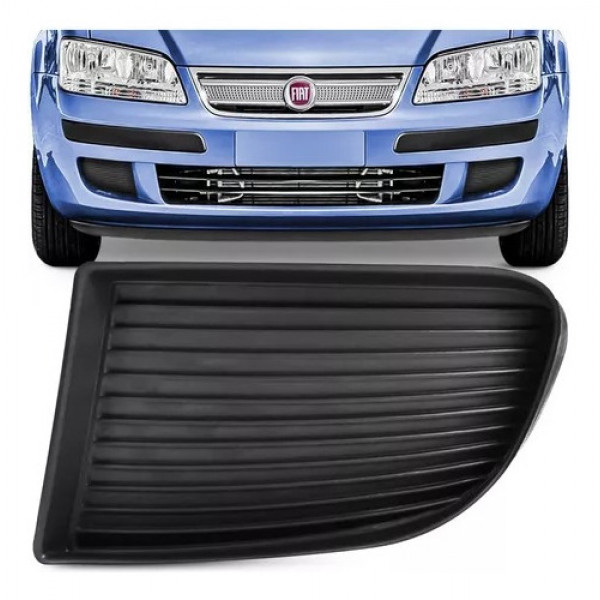 Grade Parachoque Esquerdo Fiat Idea 2005 A 2010 Preta S Furo